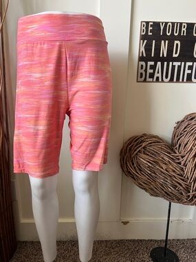 Terra & Sky Marbled Pink and Orange Bike Shorts